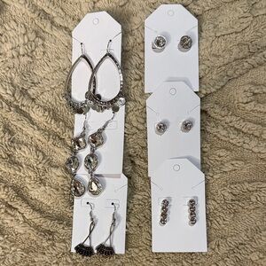 Lot of 6 Earrings Silver Jewelry